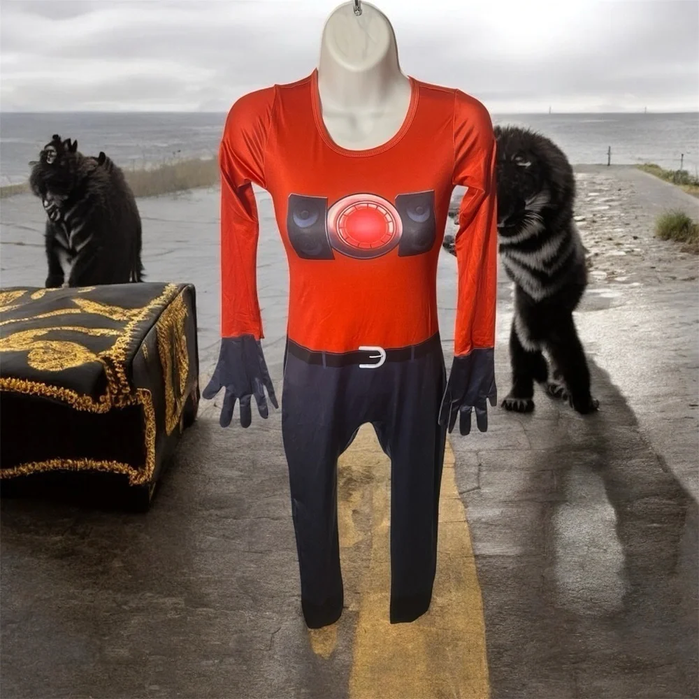 Skibidi Toilet / TV Man Costume – Kids Halloween & Dress-Up Bodysuit